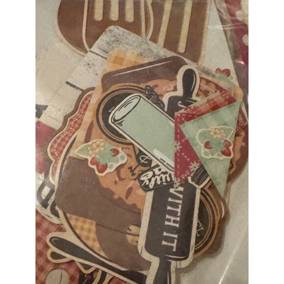 BoBunny Kiss the Cook 12x12 Scrapbook Paper Collection Pack 19pc NEW Sealed - Picture 6 of 6